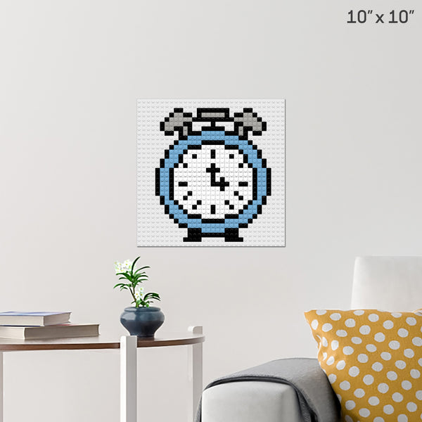 Alarm Clock Pixel Art Wall Poster Build Your Own with Bricks! BRIK