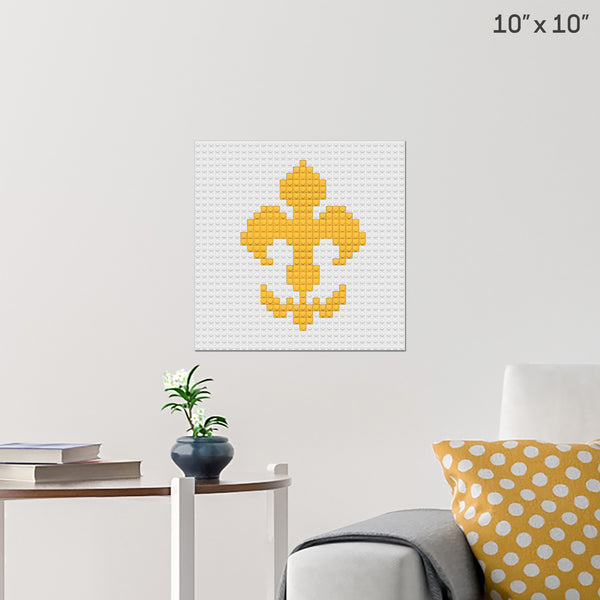 Fleur de Lis Pixel Art Wall Poster - Build Your Own with Bricks
