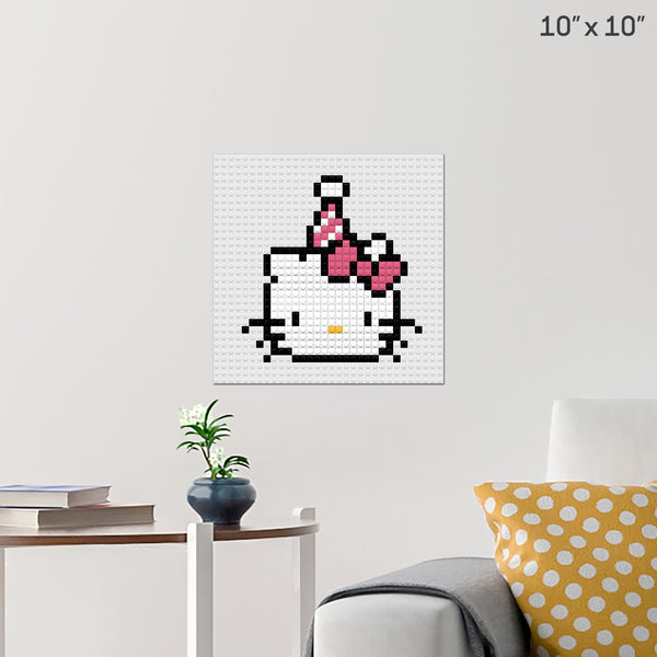 Hello Kitty Pixel Art Wall Poster - Build Your Own with Bricks! - BRIK