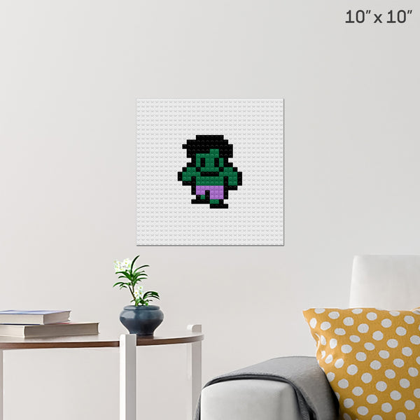 Hulk Pixel Art Wall Poster - Build Your Own with Bricks! - BRIK