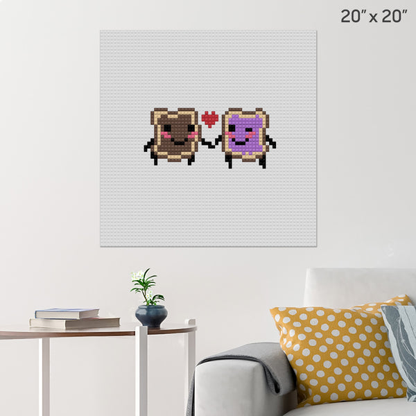 National Peanut Butter and Jelly Day Pixel Art Wall Poster Build Your Own with Bricks! BRIK