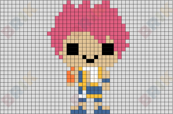natsu ビーズ natsu-dragneel-pixel-art-pixel
