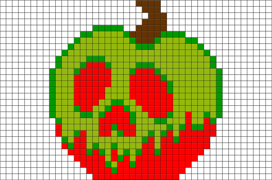Snow White Poisoned Apple Pixel Art