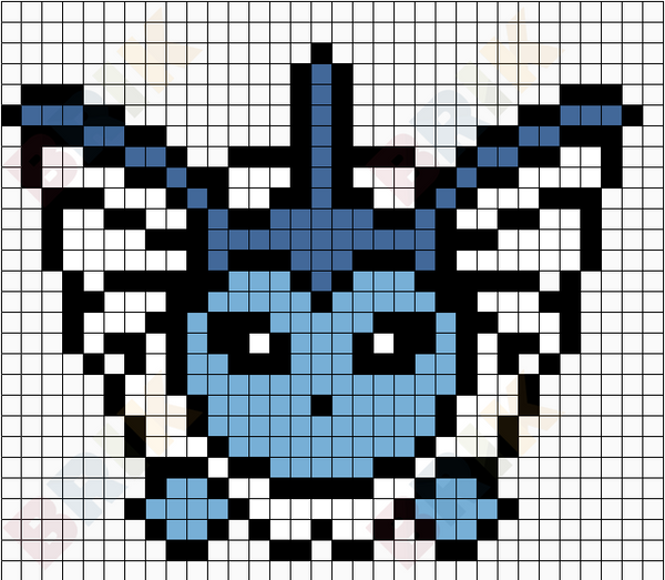 Vaporeon Pixel Art Grid Vaporeon 134 Perler Bead Pattern | Bead