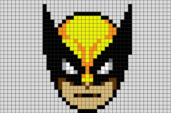 Wolverine Face Pixel Art – BRIK