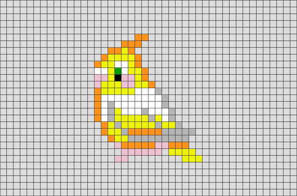 Cockatiel Bird Pixel Art
