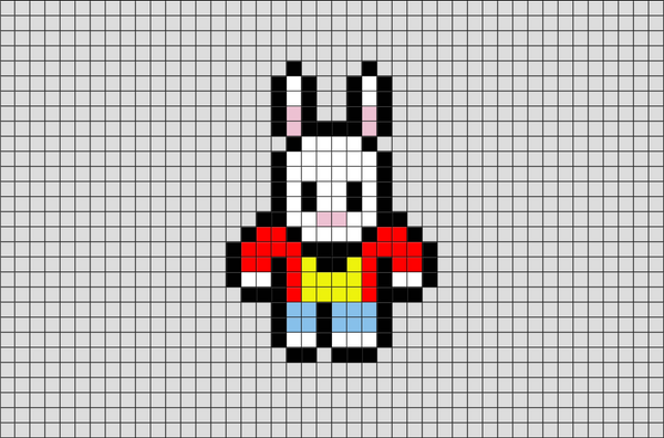 Alice in Wonderland White Rabbit Pixel Art