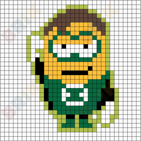 Minion Green Lantern Pixel Art