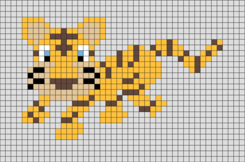 Siberian Tiger Pixel Art
