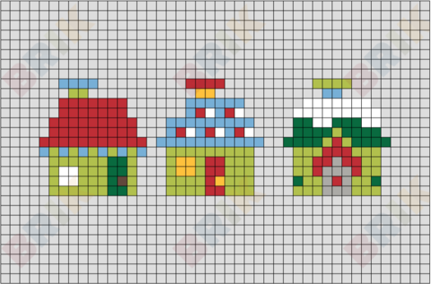 Christmas House Pixel Art