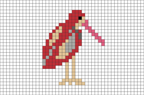 Scarlet Ibis Pixel Art