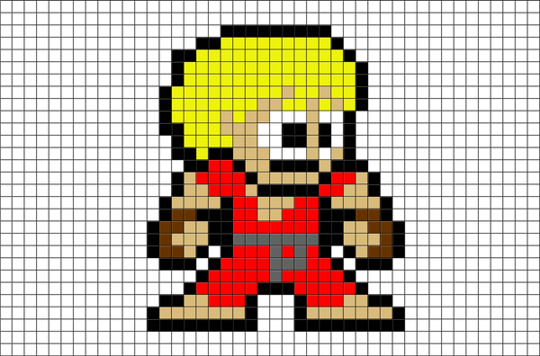 Street Fighter Ken Pixel Art