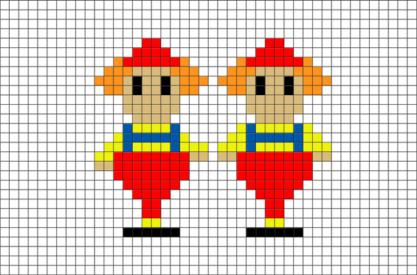 Alice in Wonderland Tweedel dee and Tweedel dum Pixel Art