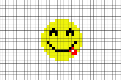 Face Savouring Delicious Food Emoji Pixel Art