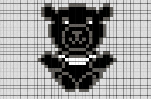 Asian Black Bear Pixel Art