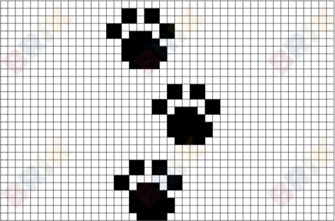 Paw Prints Pixel Art