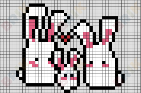 Bunny Family Pixel Art