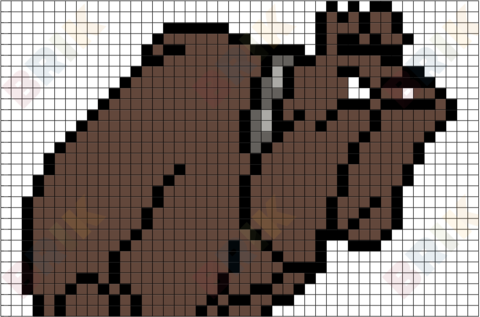 Hector the Bulldog Pixel Art
