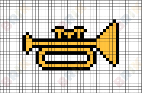 Trumpet Pixel Art