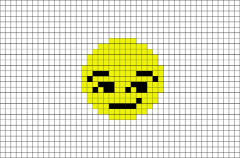 Smirking Face Emoji Pixel Art