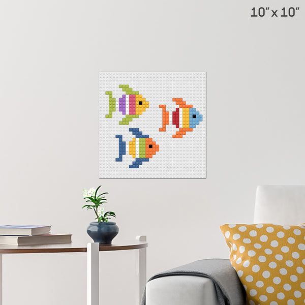 3 Colorful fish Brick Poster