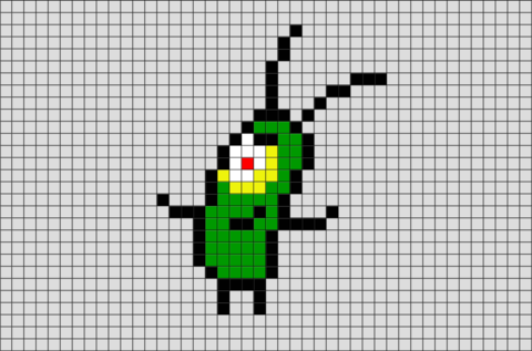 Spongebob Squarepants Plankton Pixel Art