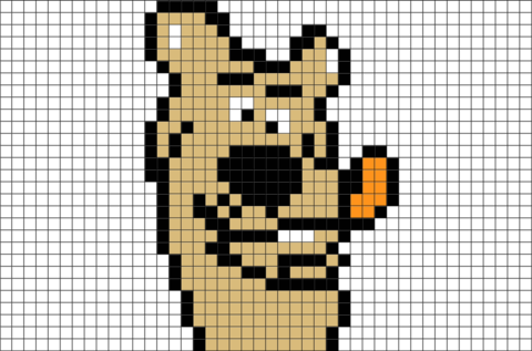 Scooby Doo Face Pixel Art
