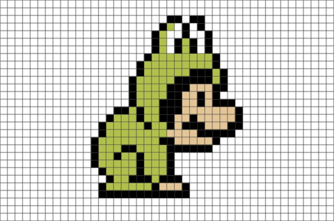 Super Mario Frog Suit Pixel Art