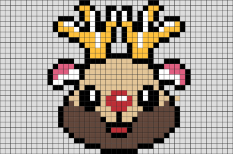 Rudolph the Red-Nosed Reindeer Pixel Art