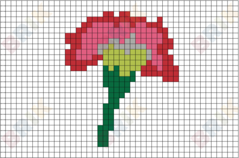 Carnation Pixel Art
