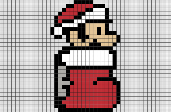 Christmas Mario Pixel Art