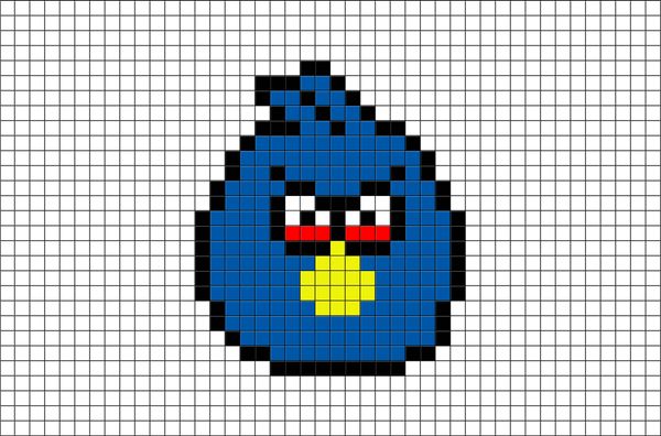 Angry Birds Blue Bird Pixel Art