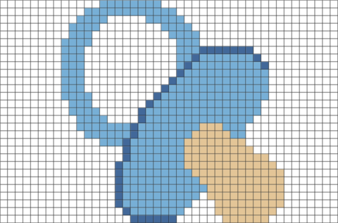 Blue Pacifier Pixel Art