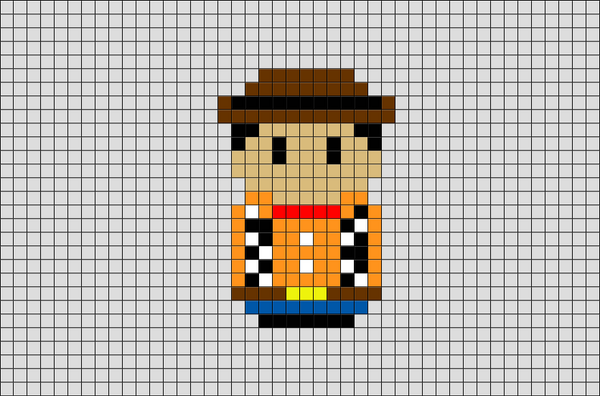 Woody Toy Story Pixel Art