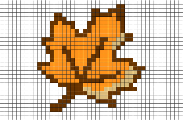 Autumn Leaf Pixel Art