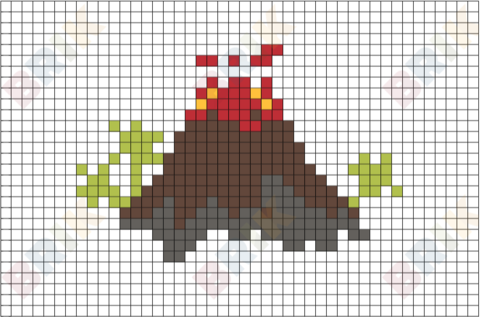 Volcano Pixel Art