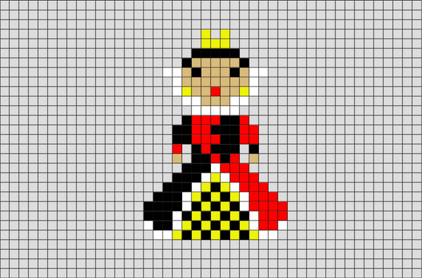 Queen of Hearts Pixel Art
