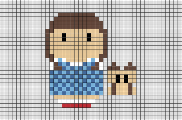 Wizard of Oz Dorothy Pixel Art