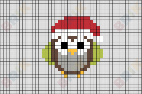 Christmas Owl Pixel Art