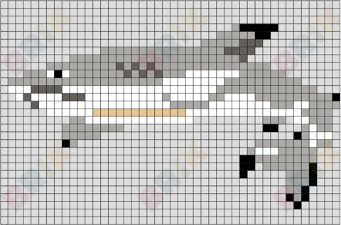 Blacktip Shark Pixel Art