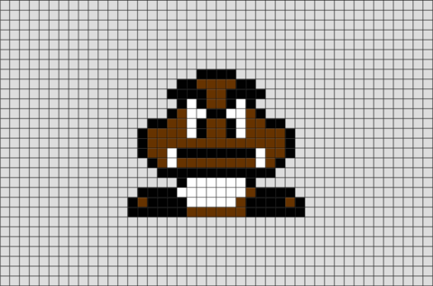 Super Mario Goomba Pixel Art
