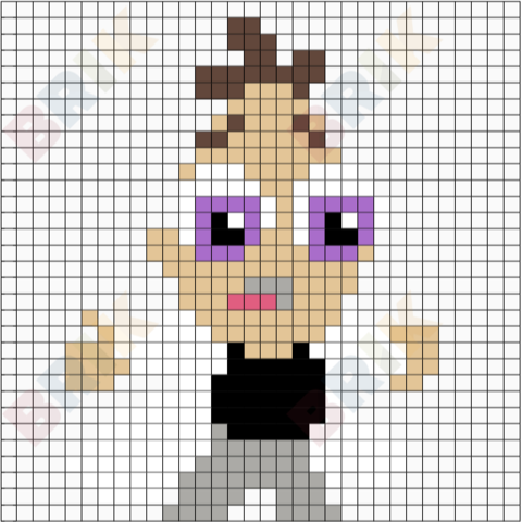 Baby Heinz Doofenshmirtz Pixel Art