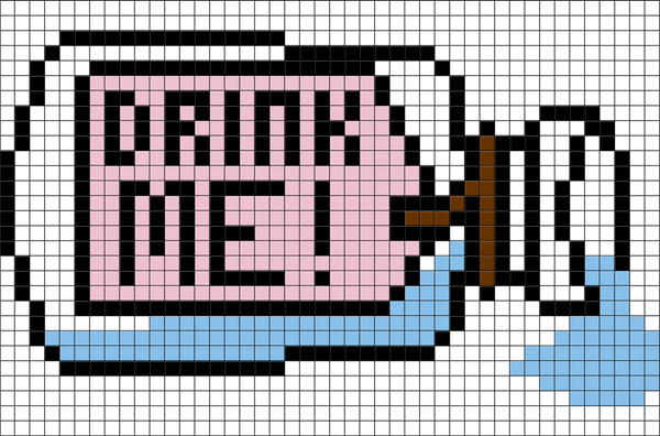 Alice in Wonderland Drink Me Pixel Art
