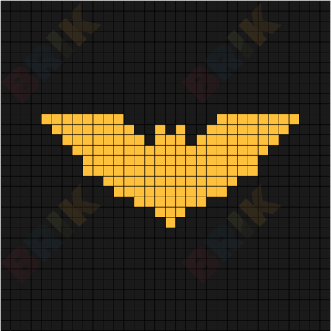 Pixel Batman Logo Silhouette
