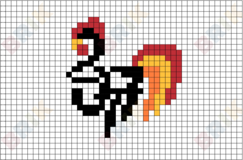 Year of the Rooster Pixel Art