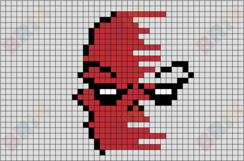 Red Skull Pixel Art