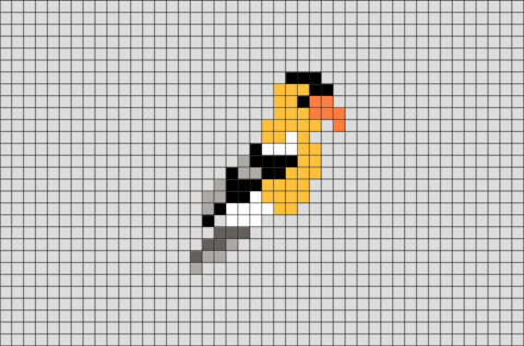 Bird - American Goldfinch Pixel Art