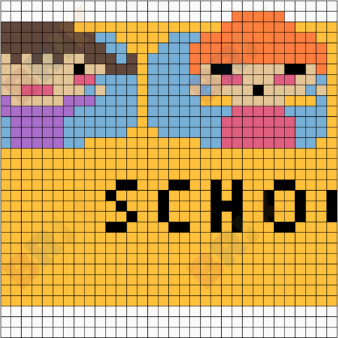 School Bus 2 Pixel Art