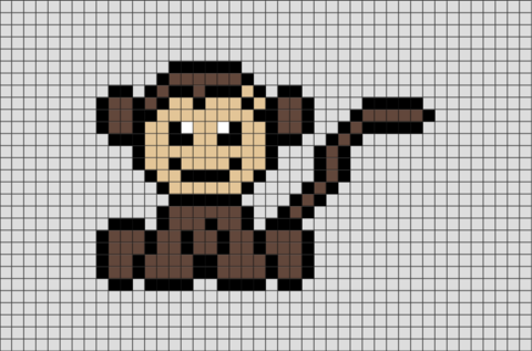 Squirrel Monkey Pixel Art