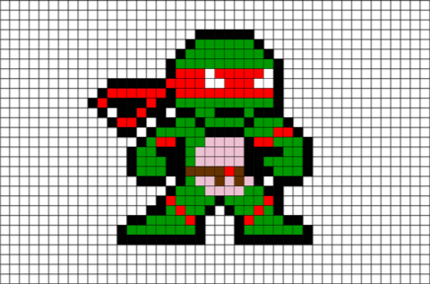 Raphael Ninja Turtles Pixel Art